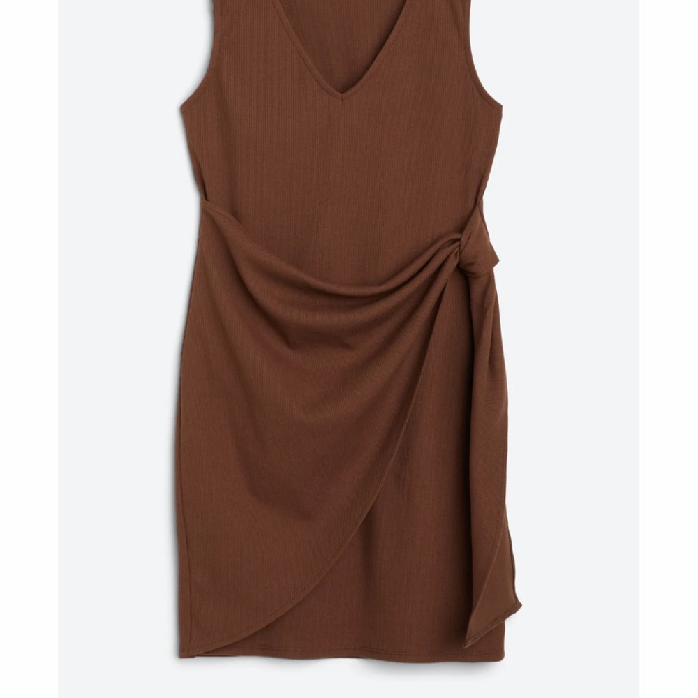 Elegant Brown Sleeveless Dress